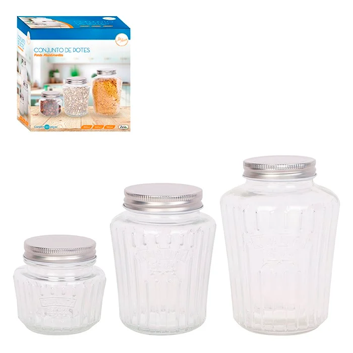 KIT POTE VIDRO 3PCS C/ TAMPA - Imagem 2