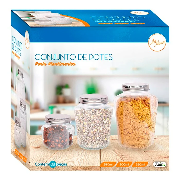 KIT POTE VIDRO 3PCS C/ TAMPA - Imagem 6