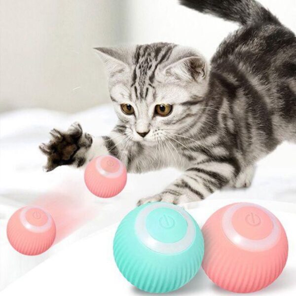 Bola Giratoria Inteligente Brinquedo PET Recarregável USB - Azul - Imagem 2