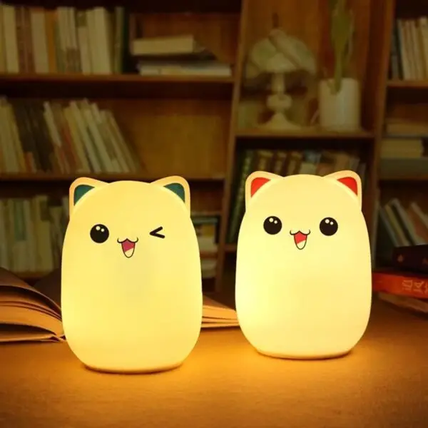 Luminária Silicone Touch Abajur Led Sensor Colorido Recarregável Bichinhos