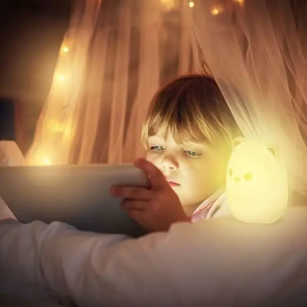 Luminária Silicone Touch Abajur Led Sensor Colorido Recarregável Bichinhos - Imagem 2