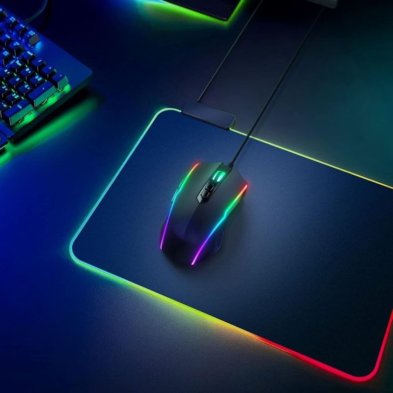 Mouse Pad Gamer Com Borda Iluminada LED RGB 7 Modos - 25cm x 35cm - Imagem 2