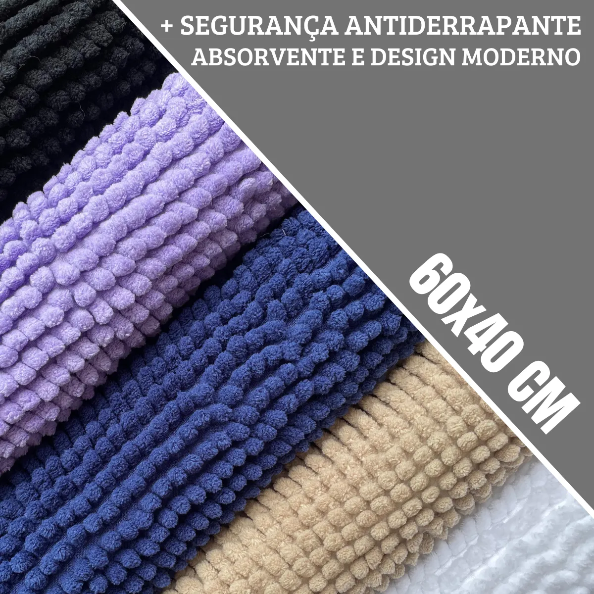 Tapete Aconchego Soft Touch Antiderrapante para Banheiro — Ultra Macio, Alta Absorção e Base Segura - Imagem 6