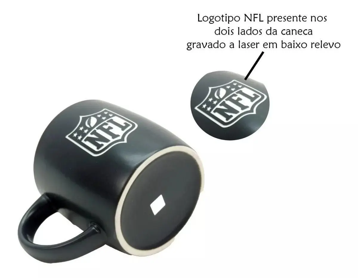 Caneca Oficial NFL de Cerâmica 330ml, Coleção Times Patriots, Raiders, Commanders, Presente Colecionávei para Fãs de Fut - Imagem 4